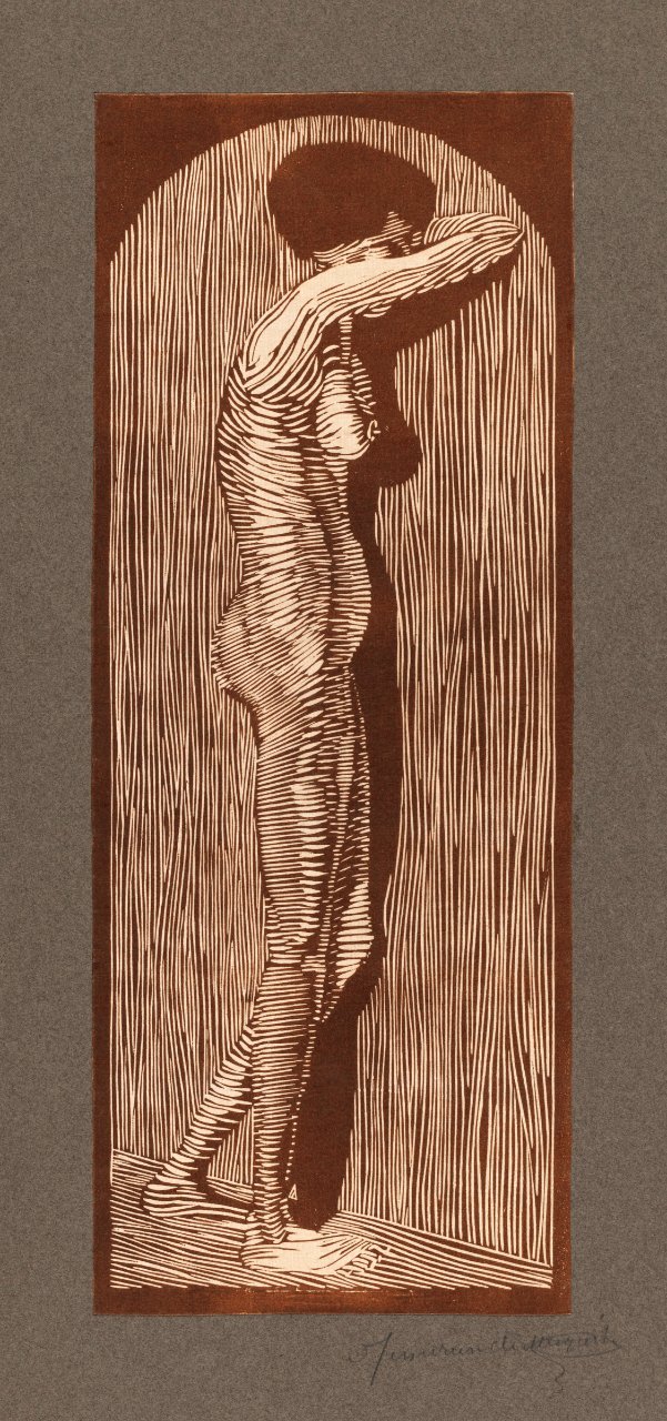 Vrouwelijk naakt staand (1914) by Samuel Jessurun de Mesquita. Original from The Rijksmuseum. Digitally enhanced by rawpixel.