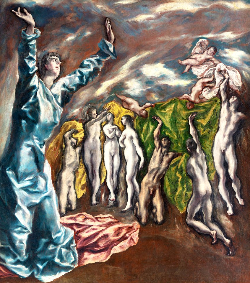 The Vision of Saint John (ca. 1608–1614) by El Greco (Domenikos Theotokopoulos). Original from The MET Museum. Digitally enhanced by rawpixel.