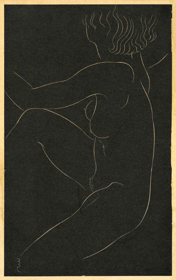 Female nude, seated. (1937) by Eric Gill. Original from The Museum of New Zealand Te Papa Tongarewa. Digitally enhanced by rawpixel.
