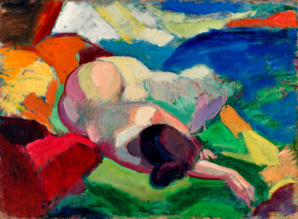 Naked woman posing sensually, Nude (1915–1916) by Carl Newman. Original from The Smithsonian. Digitally enhanced by rawpixel.