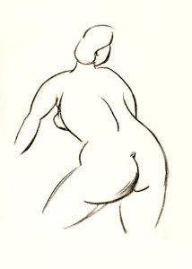Naked woman showing her bottom. Female Nude, Back View by Carl Newman. Original from The Smithsonian. Digitally enhanced by rawpixel.