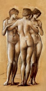Venus Concordia: Study of the Three Graces (1895) by Edward Burne-Jones. Original from The Birmingham Museum. Digitally enhanced by rawpixel.. Free illustration for personal and commercial use.