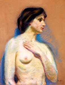 Naked woman showing her breasts, vintage erotic art. Nude by Alice Pike Barney. Original from The Smithsonian. Digitally enhanced by rawpixel.