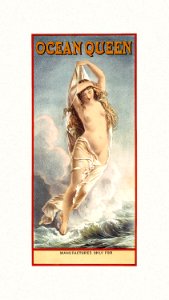 Naked lady vintage poster, Ocean queen (ca. 1875). Original from Library of Congress. Digitally enhanced by rawpixel.