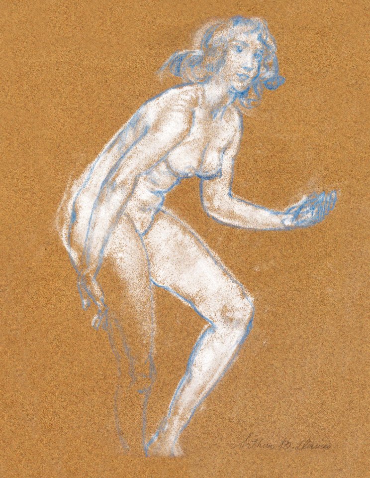 Naked woman. Nude by Arthur B. Davies. Original from The Yale University Art Gallery. Digitally enhanced by rawpixel.