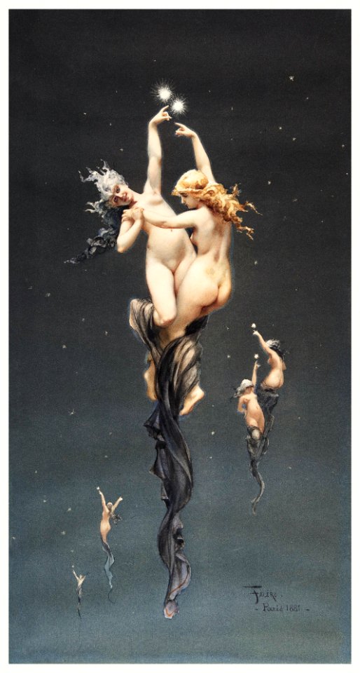 Twin Stars (1851–1896) by Luis Falero. Original from The MET Museum. Digitally enhanced by rawpixel.
