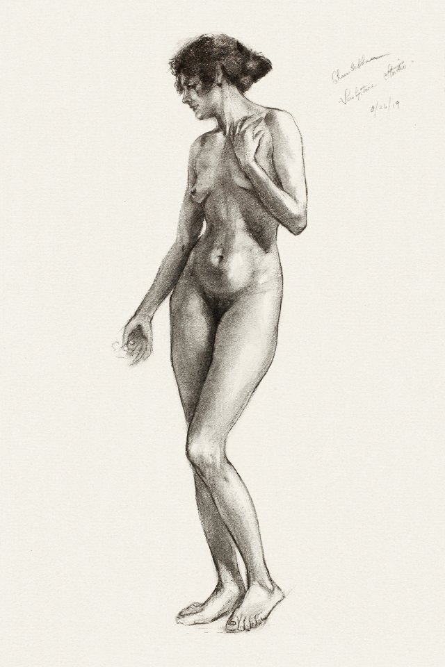 Vintage Art Nudes Erotica - Naked woman posing sensually, vintage erotic art. Nude by Solon H. Borglum.  Original from The Smithsonian. Digitally enhanced by rawpixel. - Free Stock  Illustrations | Creazilla