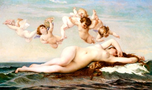 The Birth of Venus (1875) by Alexandre Cabanel. Original from The MET museum. Digitally enhanced by rawpixel.. Free illustration for personal and commercial use.