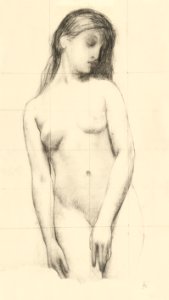 Naked woman showing her breasts, vintage erotic art. Study of a naked woman, eyes closed by Renan, Ary Ernest. Original from The Public Institution Paris Musées. Digitally enhanced by rawpixel.