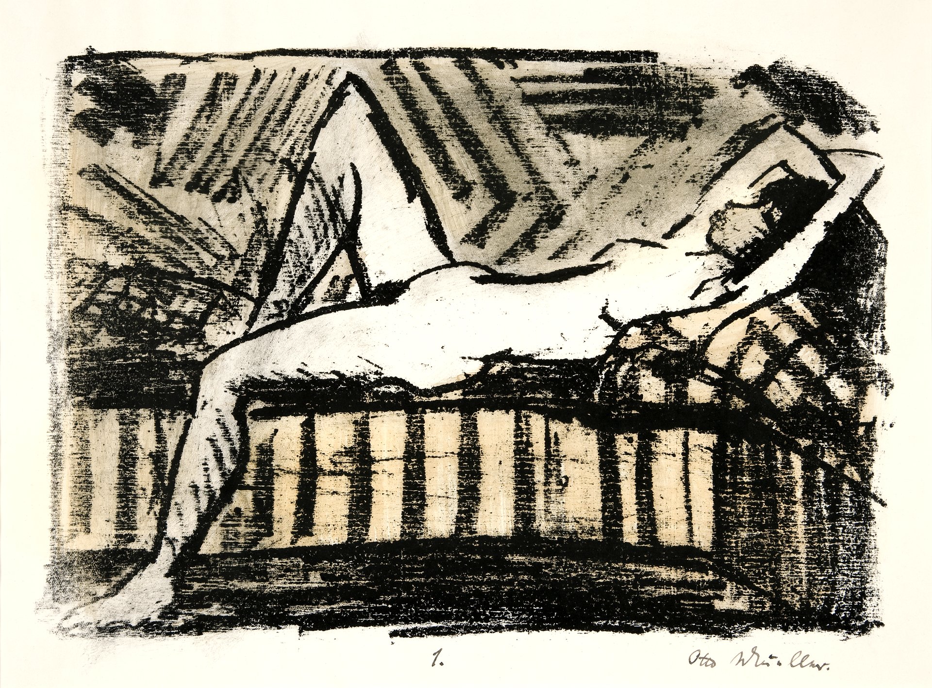 Naked woman posing sensually, vintage erotic art. Nude Reclining by Otto  Mueller. Original from The Yale University Art Gallery. Digitally enhanced  by rawpixel. - Traditional visual art under Public domain license