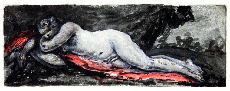 Erotic vintage art naked woman, Reclining Nude (18th century). Original from The MET Museum. Digitally enhanced by rawpixel.. Free illustration for personal and commercial use.