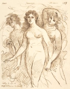 Naked woman showing her breasts, vintage nude illustration. The Hours (1800) by Samuel Shelley. Original from The MET museum. Digitally enhanced by rawpixel.. Free illustration for personal and commercial use.