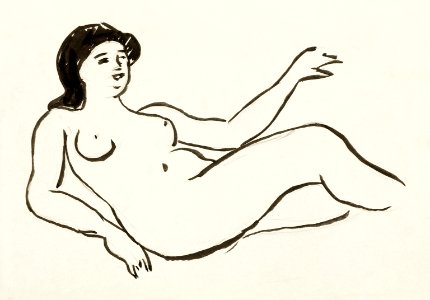 Vintage erotic nude art of a naked woman. Female Nude by Carl Newman. Original from The Smithsonian. Digitally enhanced by rawpixel.. Free illustration for personal and commercial use.