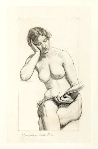 Naked woman showing her breasts, vintage erotic art. Romance: nude study (1896) by Kenyon Cox. Original from The Library of Congress. Digitally enhanced by rawpixel.. Free illustration for personal and commercial use.