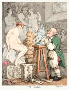 The Sculptor [Preparations for the Academy, Old Joseph Nollekens and his Venus] (ca. 1800) by Thomas Rowlandson. Original from The MET Museum. Digitally enhanced by rawpixel.. Free illustration for personal and commercial use.