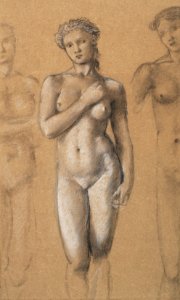Naked woman showing her breasts, vintage erotic art. Female Nude: Three Studies, possibly for Venus (1865-1866) by Sir Edward Burne-Jones. Original from Birmingham Museums. Digitally enhanced by rawpixel.. Free illustration for personal and commercial use.