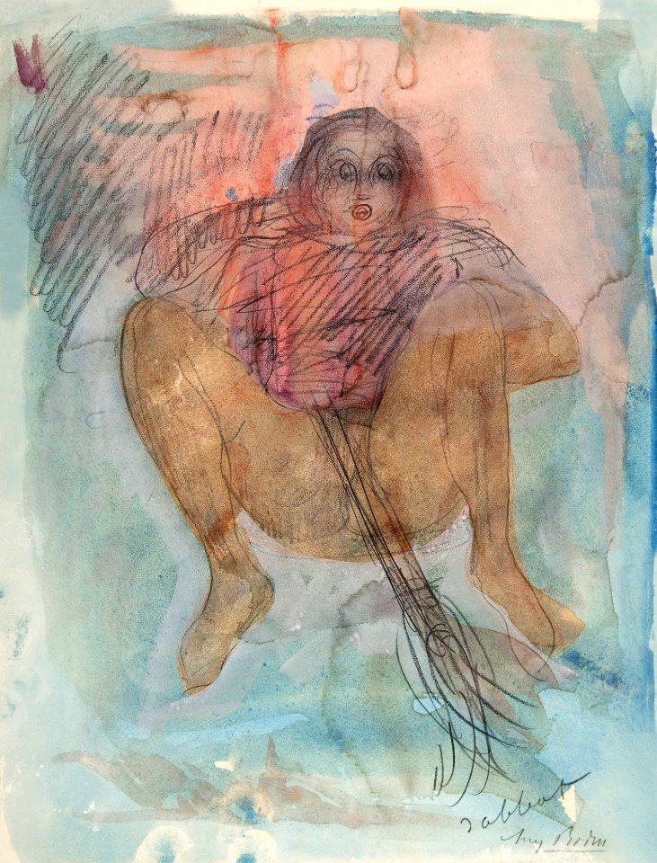 Naked witch spreading her legs, vintage nude illustration. Witch's Sabbath (Sabbat) (1890) by Auguste Rodin. Original from The MET museum. Digitally enhanced by rawpixel.