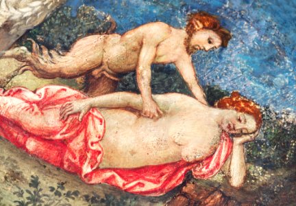 Naked man and woman vintage art, Jupiter and Antiope (ca. 1509) by Pinturicchio. Original from The MET Museum. Digitally enhanced by rawpixel.. Free illustration for personal and commercial use.