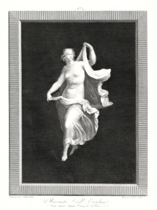 A partly nude bacchante stepping forward and holding ends of her drapery in each hand (1795–1820) by Vicenzo Feoli. Original from The MET museum. Digitally enhanced by rawpixel.