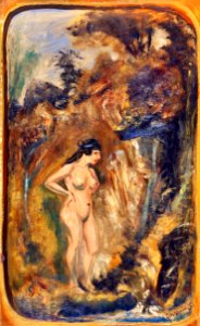 Naked woman showing her breasts, vintage nude illustration. Nude in Forest (1908–1916) by Louis M. Eilshemius. Original from The Smithsonian. Digitally enhanced by rawpixel.. Free illustration for personal and commercial use.