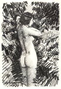 Nude (1917) by Childe Hassam. Original from The Yale University Art Gallery. Digitally enhanced by rawpixel.. Free illustration for personal and commercial use.