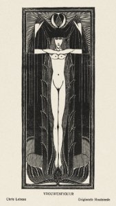Naked woman showing her breasts, vintage nude illustration. Vrouwenfiguur (1888–1936) by Chris Lebeau. Original from The Rijksmuseum. Digitally enhanced by rawpixel.. Free illustration for personal and commercial use.