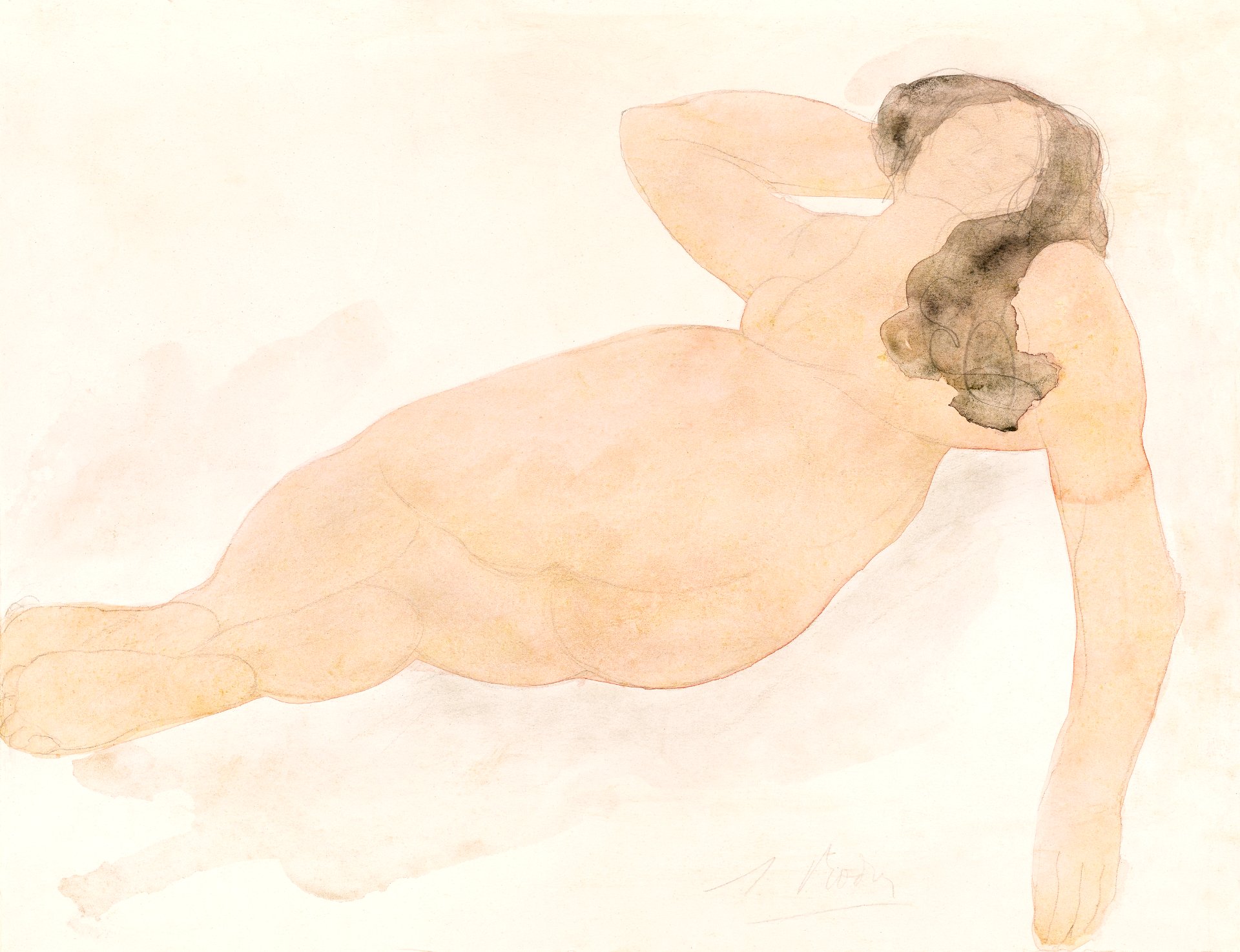 Naked woman posing sensually, vintage erotic art. Study of a Nude (lying on  side) by Auguste Rodin. Original from The Yale University Art Gallery.  Digitally enhanced by rawpixel. - Traditional visual art