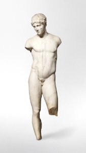 Marble statue of a youth (1st century A.D.). Original from The MET Museum. Digitally enhanced by rawpixel.