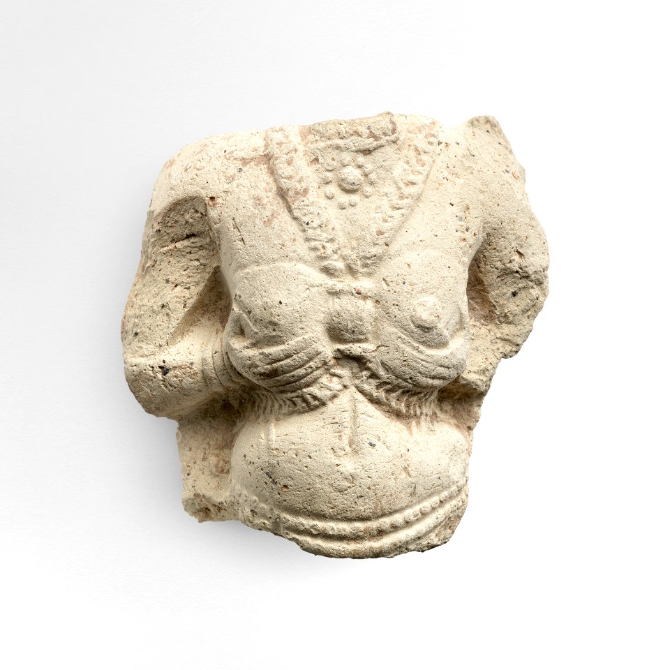 Sensual female breast sculpture, Figurine (ca. 1500–1100 B.C.). Original from The MET Museum. Digitally enhanced by rawpixel.
