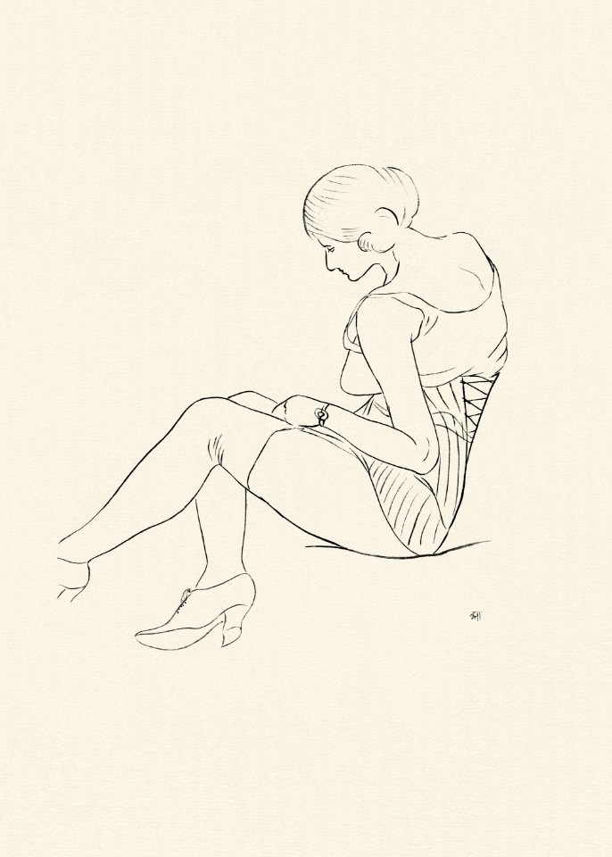 Woman posing sexually, vintage nude illustration. Semi-nude Woman, Seated by Ananda K. Coomaraswamy. Original from The Cleveland Museum of Art. Digitally enhanced by rawpixel.