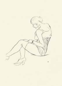Woman posing sexually, vintage nude illustration. Semi-nude Woman, Seated by Ananda K. Coomaraswamy. Original from The Cleveland Museum of Art. Digitally enhanced by rawpixel.