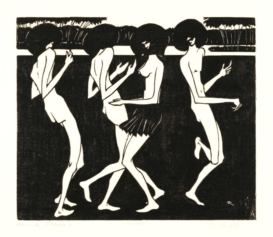 Dansende Papoea's (1921–1922) by Johannes Frederik Engelbert ten Klooster. Original from The Rijksmuseum. Digitally enhanced by rawpixel.