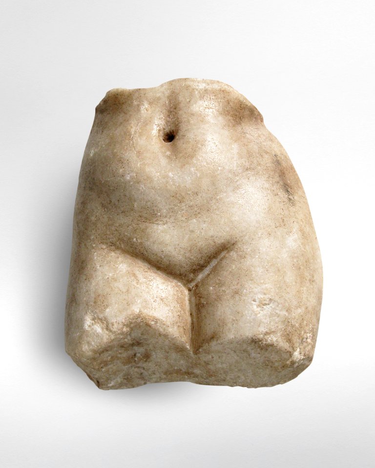 Erotic Byzantine Egypt art naked woman, Fragment of a Female Figure (4th–7th century). Original from The MET Museum. Digitally enhanced by rawpixel.
