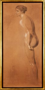 Naked woman posing sensually, vintage erotic art. Female Nude (1898) by Frederick Sandys. Original from Birmingham Museums. Digitally enhanced by rawpixel.