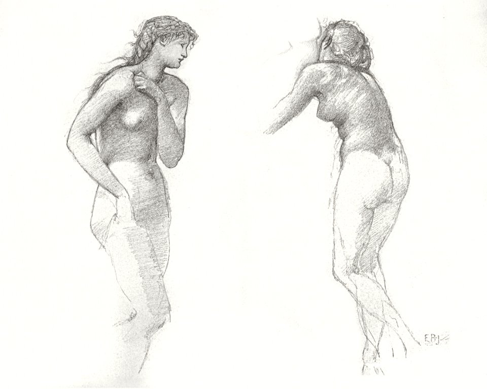 Naked woman posing sexually and showing her bum, vintage art. Study of a Reclining Female Nude (1645 - 1651) by Abraham Bloemaert. Original from The Rijksmuseum. Digitally enhanced by rawpixel.