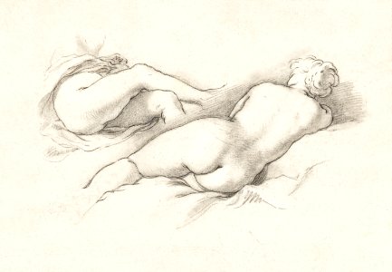 Studies of a Reclining Female Nude (1645-1651) by Abraham Bloemaert. Original from The Rijksmuseum. Digitally enhanced by rawpixel.. Free illustration for personal and commercial use.