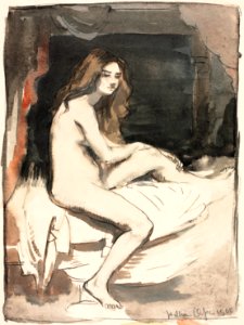 Naked woman posing sexually, vintage nude illustration. Nude Study (1900) by William Orpen. Original from The Cleveland Museum of Art. Digitally enhanced by rawpixel.. Free illustration for personal and commercial use.