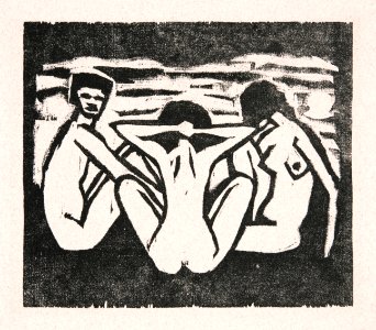 Three Nudes (1913-1915) by Otto Mueller. Original from The Yale University Art Gallery. Digitally enhanced by rawpixel.. Free illustration for personal and commercial use.