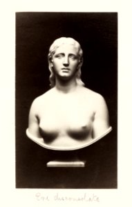 Naked woman sculpture, Bust of Eve Disconsolate (1872–1890) by Hiram Powers. Original from The Getty. Digitally enhanced by rawpixel.. Free illustration for personal and commercial use.