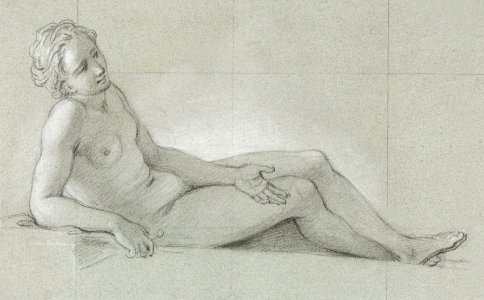 Naked woman showing her breasts, vintage nude illustration. Study of a Reclining Female Nude (1710–1750) by Charles Antoine Coypel. Original from The MET museum. Digitally enhanced by rawpixel.. Free illustration for personal and commercial use.