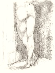 Naked woman showing bottom in sensual position, vintage nude illustration. Achterzijde van een staande naakte vrouw (1916) by Reijer Stolk. Original from The Rijksmuseum. Digitally enhanced by rawpixel.. Free illustration for personal and commercial use.
