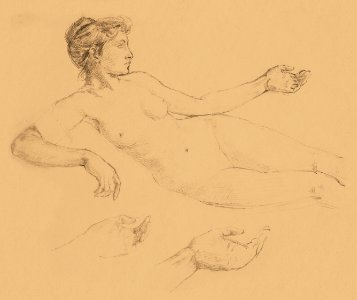 Naked woman showing her breasts, vintage nude illustration. Study of Nude Figure (1880–1895) by Francis Augustus Lathrop. Original from The Smithsonian. Digitally enhanced by rawpixel.. Free illustration for personal and commercial use.