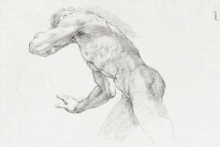 Naked man leaning to the side, vintage nude illustration. Double-sided Sheet of Figural Studies by Giacomo Zoboli. Original from The MET museum. Digitally enhanced by rawpixel.. Free illustration for personal and commercial use.
