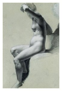 Seated Female Nude (1810–1820) by Pierre Paul Prud'hon. Original from The MET museum. Digitally enhanced by rawpixel.. Free illustration for personal and commercial use.