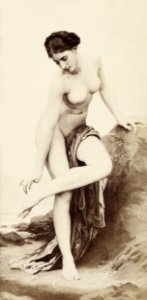 Sensual nude portrait (ca. 1870–1890). Original from The Getty. Digitally enhanced by rawpixel.. Free illustration for personal and commercial use.
