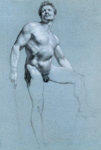 Naked man, vintage nude illustration. Standing Male Nude (1810–1820) by Pierre Paul Prud'hon. Original from The MET museum. Digitally enhanced by rawpixel.. Free illustration for personal and commercial use.