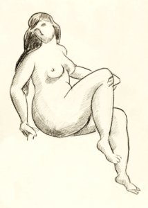 Vintage erotic nude art of a naked woman. Seated Female Nude by Carl Newman. Original from The Smithsonian. Digitally enhanced by rawpixel.. Free illustration for personal and commercial use.