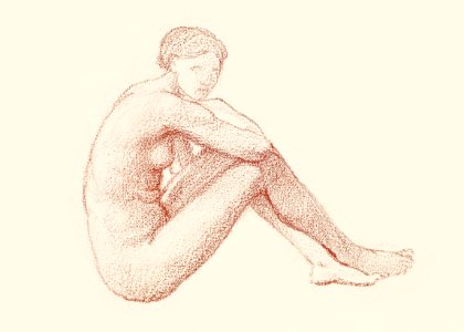 Naked woman posing sensually, vintage erotic art. Female Nude: Study (1864-1865) by Edward Burne-Jones. Original from Birmingham Museums. Digitally enhanced by rawpixel.. Free illustration for personal and commercial use.
