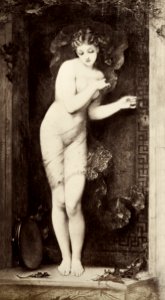 Sensual nude portrait, Painting of a female nude (ca. 1870–1890) by Voillemot. Original from The Getty. Digitally enhanced by rawpixel.
