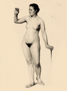 Naked woman. Female Nude Holding a Clove (1888) by Edwin Wallace Fillmore. Original from The Yale University Art Gallery. Digitally enhanced by rawpixel.. Free illustration for personal and commercial use.